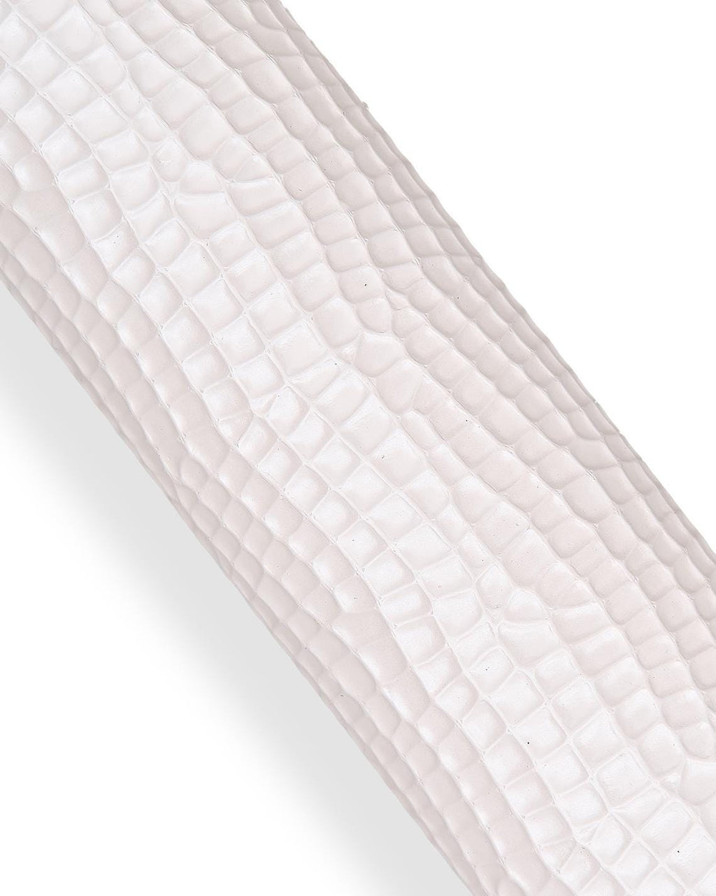 White GLOSSY CROCODILE embossed leather hide, elegant printed calfskin, medium softness, 0.9 -1.0 mm B18137-ST La Garzarara