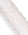 White GLOSSY CROCODILE embossed leather hide, elegant printed calfskin, medium softness, 0.9 -1.0 mm B18137-ST La Garzarara