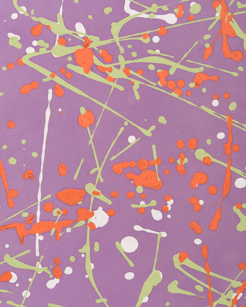 Artistic leather skin, Lavender purple decorated lambskin, painted nappa for creative B18149-DM La Garzarara