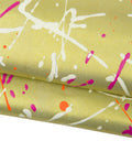 Hand painted Gold leather skin, Splatter Painted metallic goatskin, Handmade Designer Hide for hobbyists B18241-DM