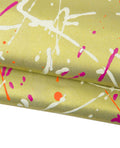 Hand painted Gold leather skin, Splatter Painted metallic goatskin, Handmade Designer Hide for hobbyists B18241-DM