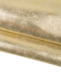 Gold leather hide, METALLIC SUEDE cowhide, bright sparkle shaded soft calfskin for diy projects B18049-MT(st) La Garzarara