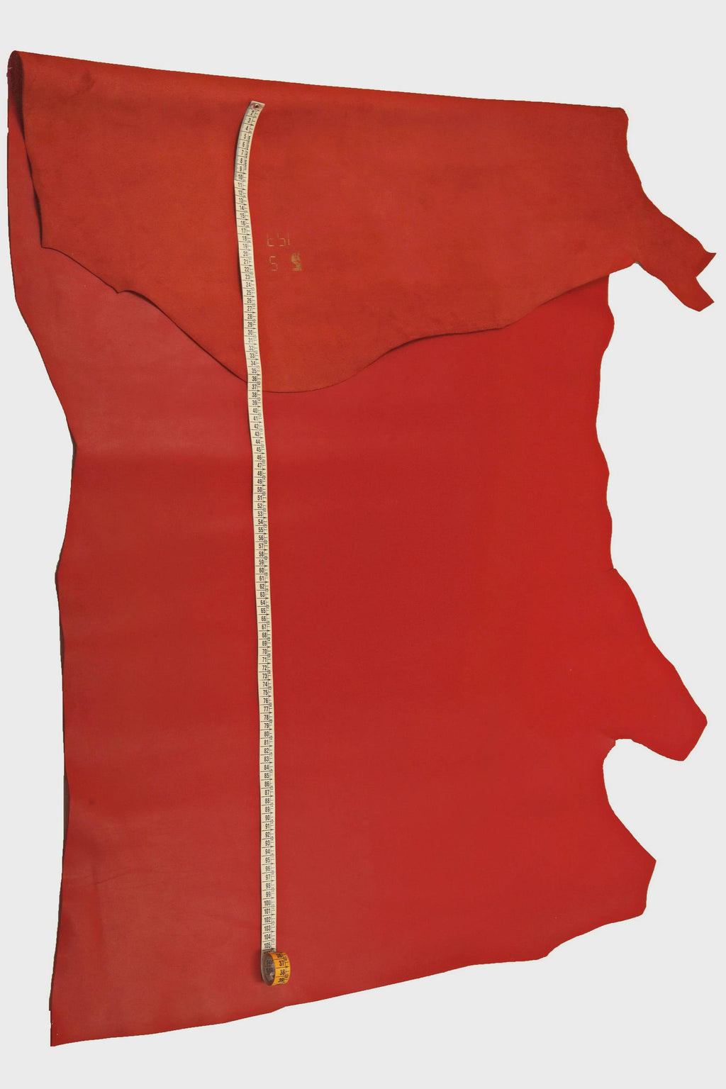 Red SMOOTH leather hide, full grain SOFT cowhide, glossy calfskin 1.2 - 1.4 mm for crafting B18468-TU La Garzarara