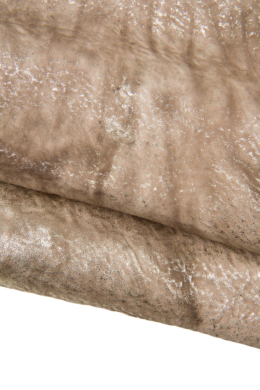 Distressed Metallic Goat Leather Hide, Vintage Shimmer Leather Skin, wash aged leather for AccessoriesB18207-MTLa Garzarara