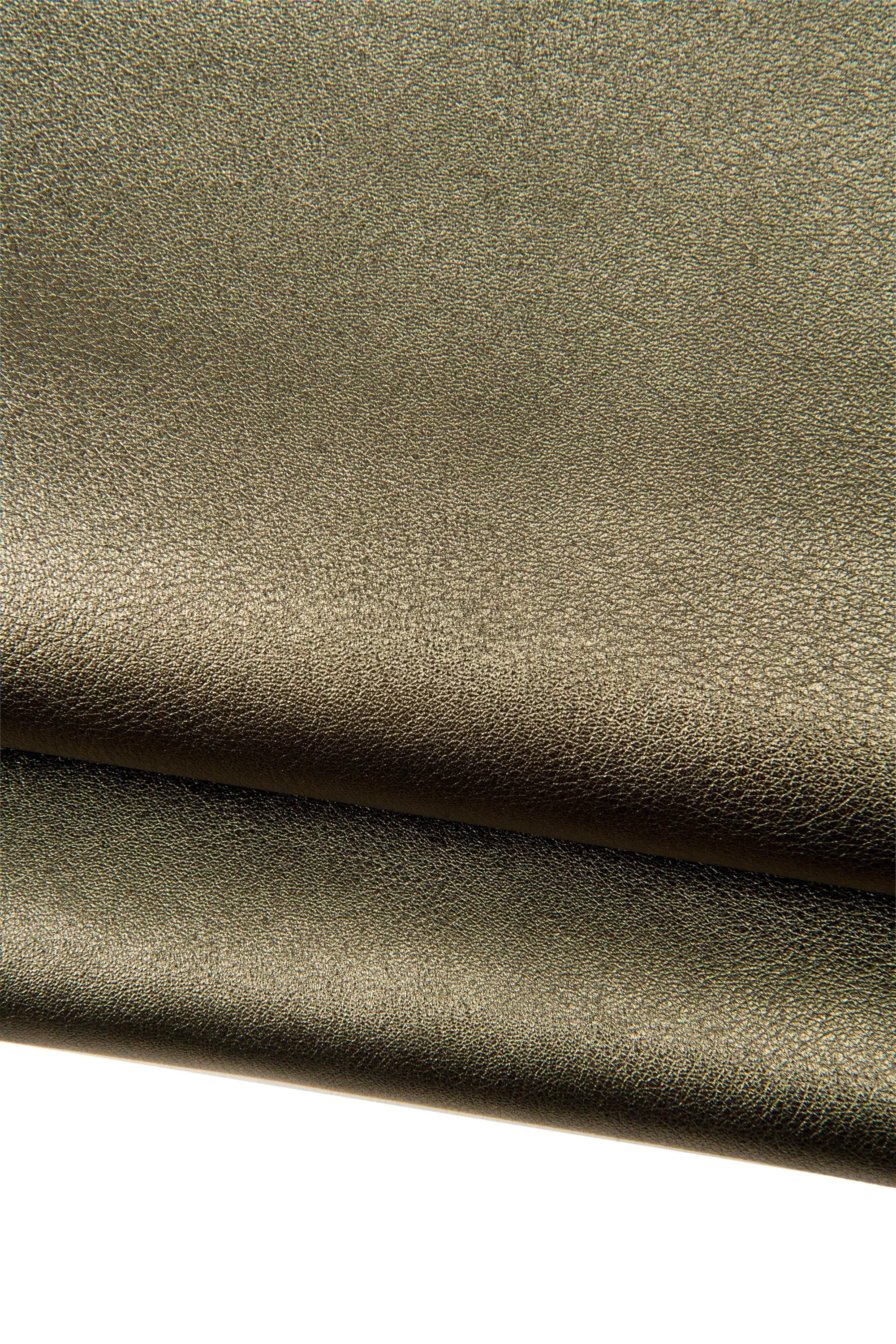 5 Metallic Leather Hides Gold Bronze Champagne Olive Black Italian Skins Designer Mix Luxury Leather Pack B18275-MT(st)