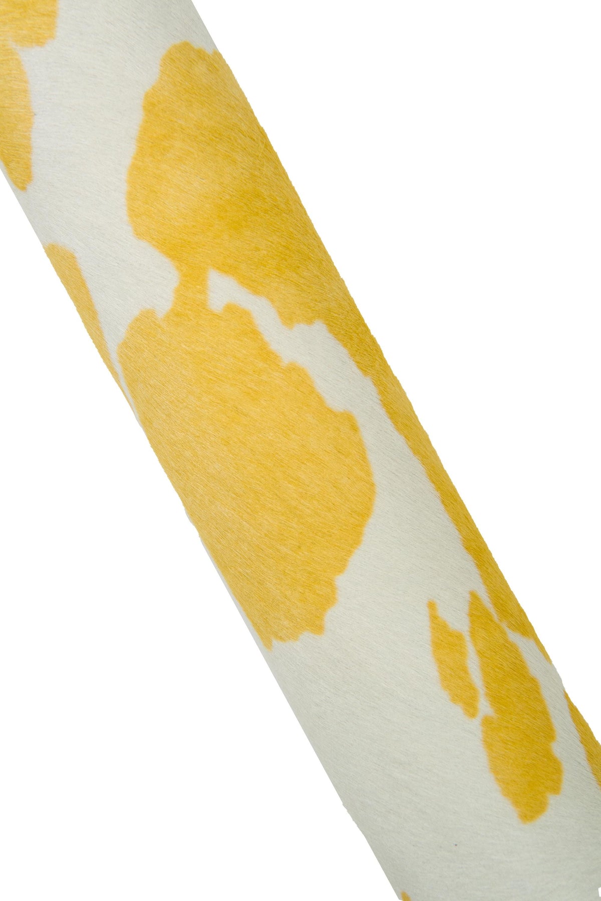 COW printed hair on leather hide, milk white - yellow ANIMAL textured pony calfskin, luxurious cowhide for crafting B18383-CV La Garzarara
