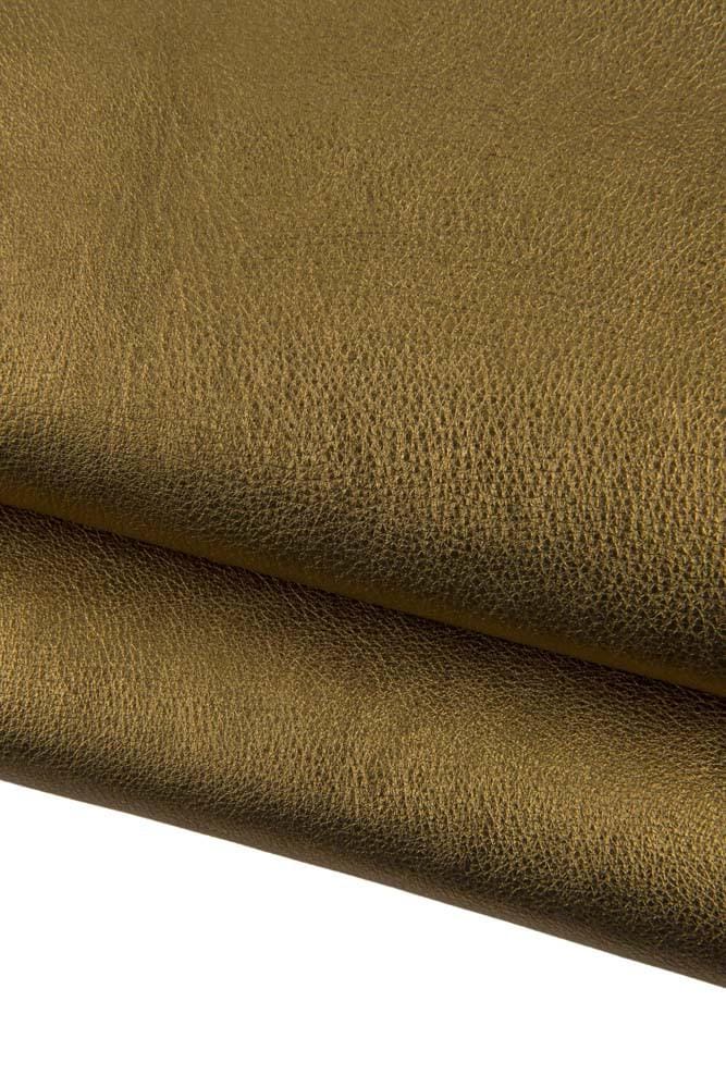 BRONZE METALLLIC leather skin, old gold sparkle sheepskin, soft lambskin for crafting B18654-MT La Garzarara