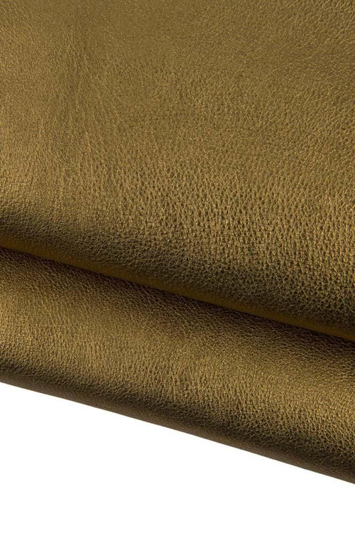BRONZE METALLLIC leather skin, old gold sparkle sheepskin, soft lambskin for crafting B18654-MT La Garzarara