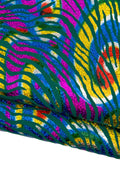 IRIDESCENT multicolor ZEBRA printed leather skin, colorful metallic animal print on green suede goatskin B18442-MT(st) La Garzarara