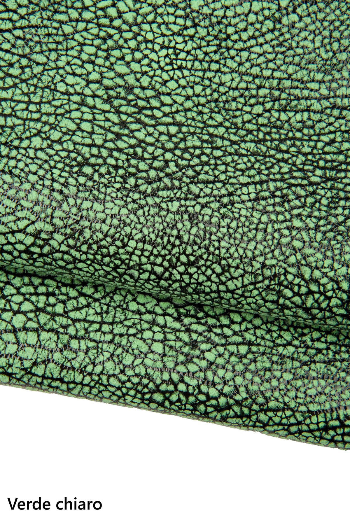 ELEPHANT printed leather skins, animal texture on SUEDE goatskins, green, yellow, burgundy metallic soft skins B18424-ST La Garzarara