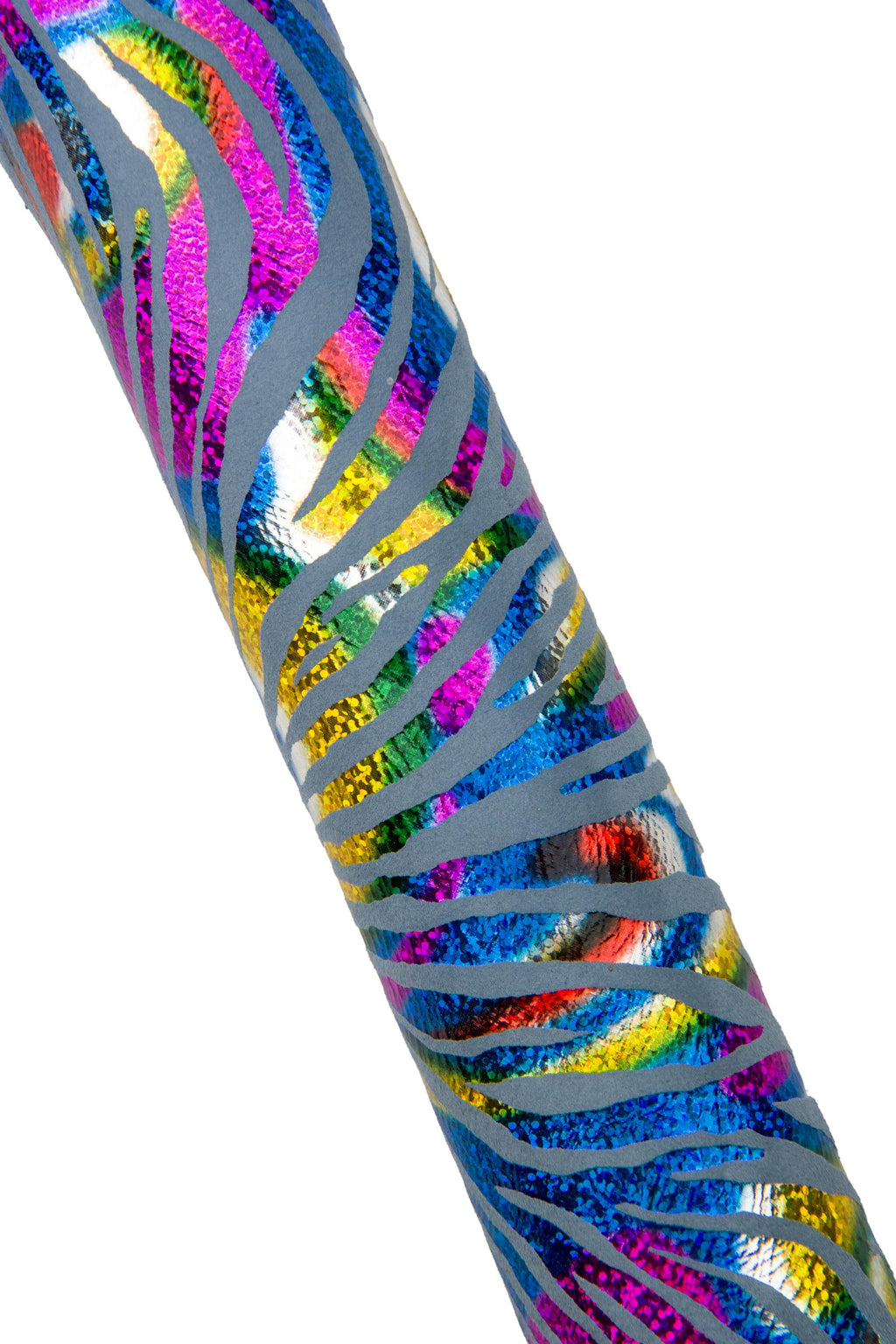 IRIDESCENT multicolor ZEBRA printed leather skin, colorful metallic animal print on grey suede goatskin B18444-MT(st) La Garzarara