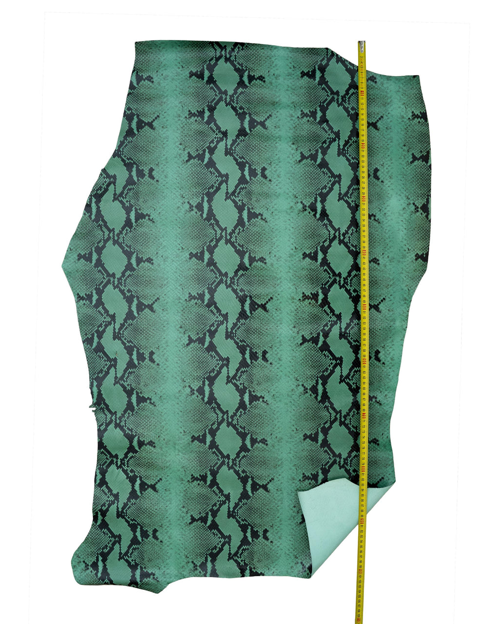 Mint Green Python Print Leather Hide, Soft Italian Snakeskin, Animal Print cow Leather for Bags, Shoes & Crafts B18567-ST La Garzarara