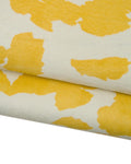 COW printed hair on leather hide, milk white - yellow ANIMAL textured pony calfskin, luxurious cowhide for crafting B18383-CV La Garzarara