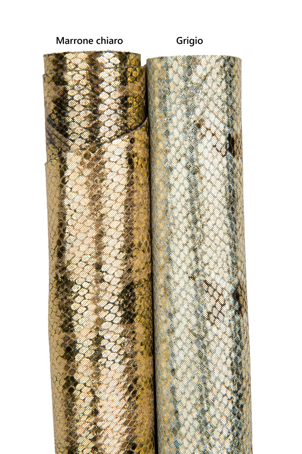 Satin Snakeskin leather hides, biscuit stone reptile snake printed soft Python printon cow B17967-MT(st) La Garzarara