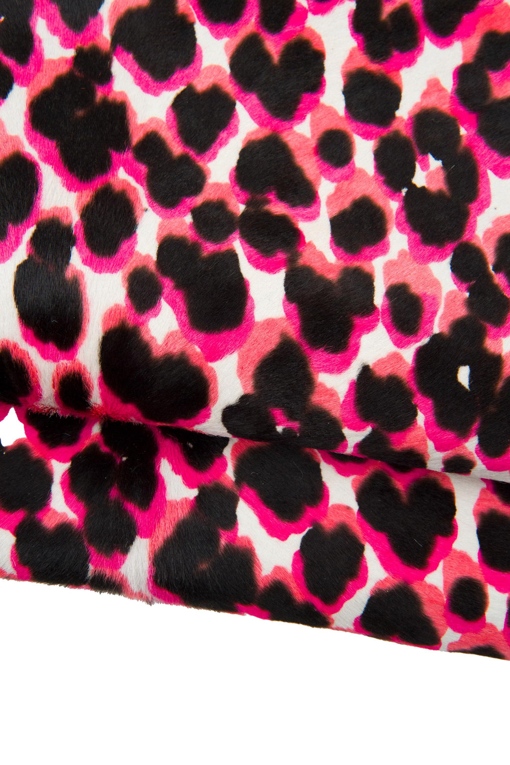 Hot Pink Cheetah Hair-on Leather, colorful Leopard Ponyskin Leather Skin, Italian Animal Print calfskin Leather B18506-CV