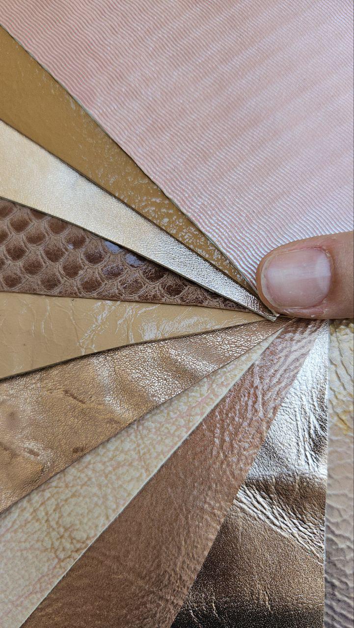 Champagne Leather Scraps, Beige Nude and Rose Gold Pieces, Metallic Textured Unique Offcuts for Bags and Jewelry 6x5” / 15x12 cm RT352