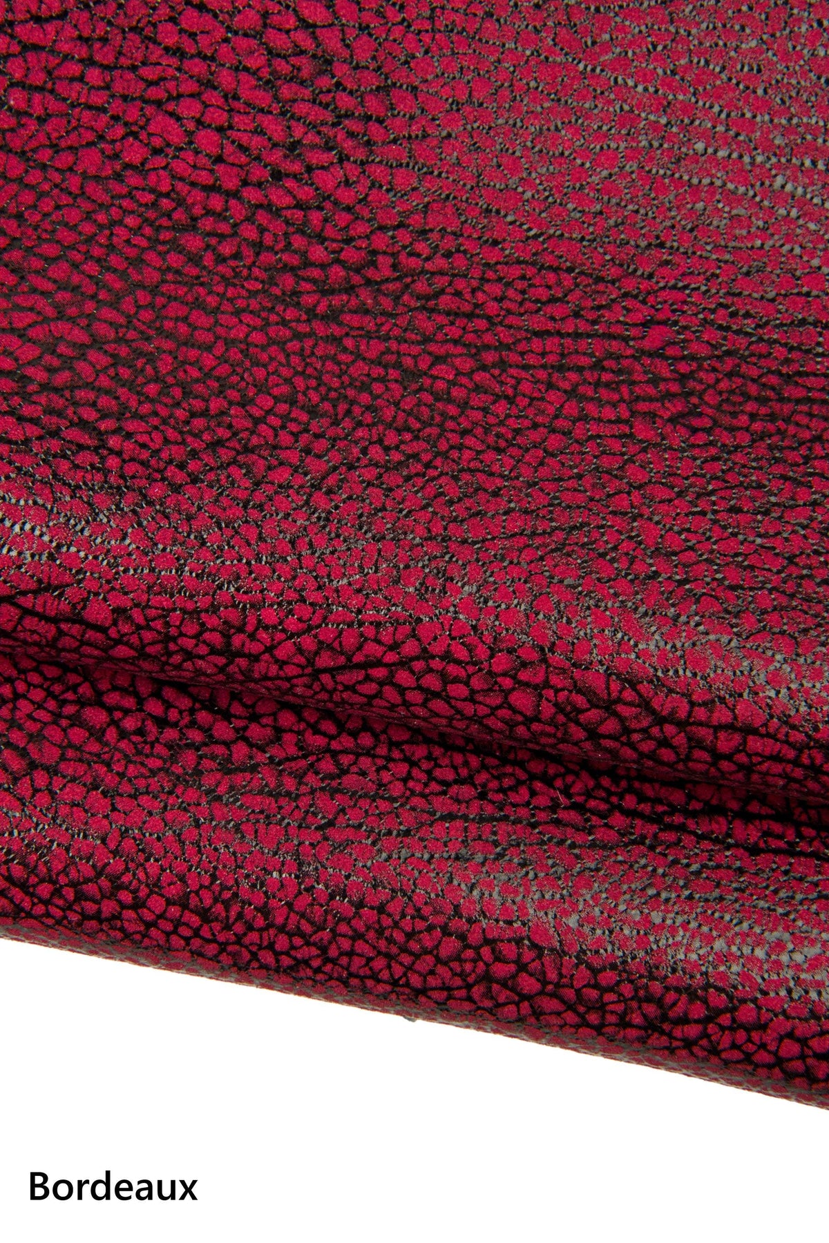 ELEPHANT printed leather skins, animal texture on SUEDE goatskins, green, yellow, burgundy metallic soft skins B18424-ST La Garzarara