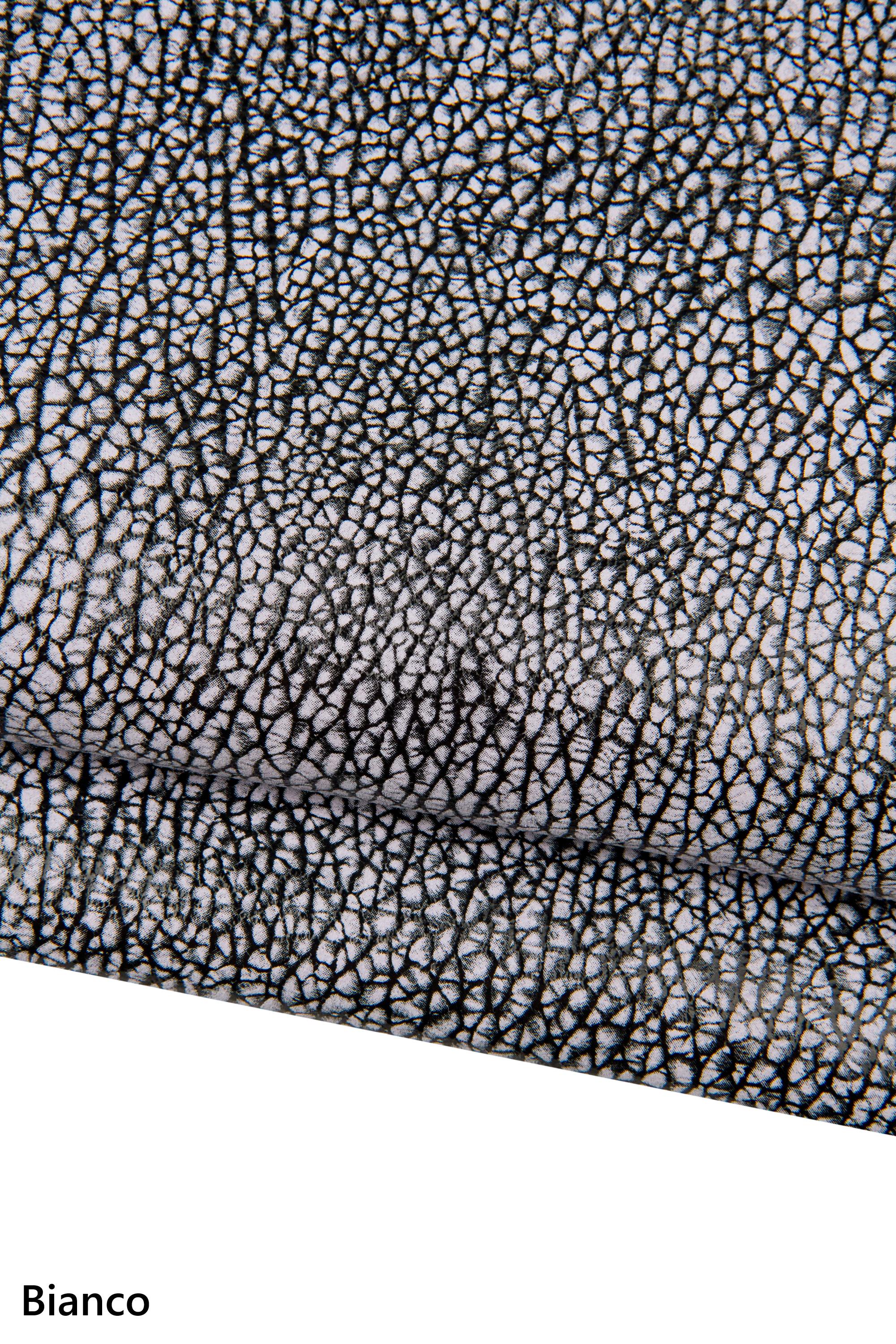 ELEPHANT printed leather skins, animal texture on SUEDE goatskins, metallic soft skins B18425-ST La Garzarara
