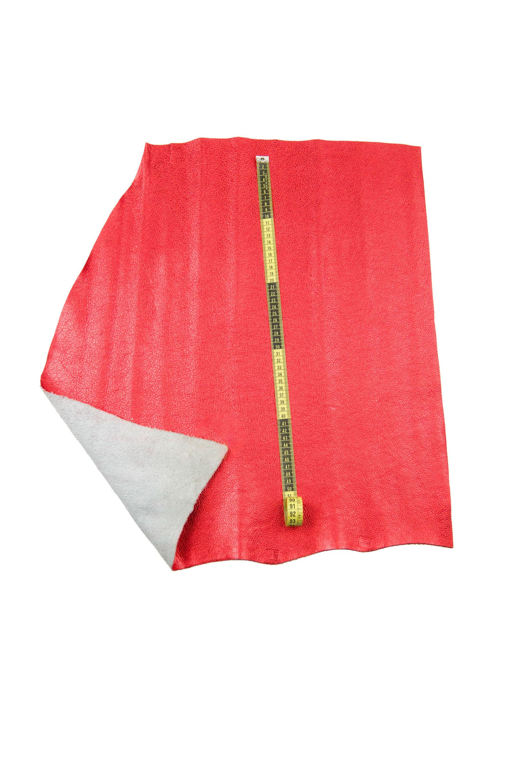 Red METALLIC leather hide, GRAINY soft cowhide, bright calfskin for crafting 1.3 - 1.5 mm B18535-MT(st) La Garzarara