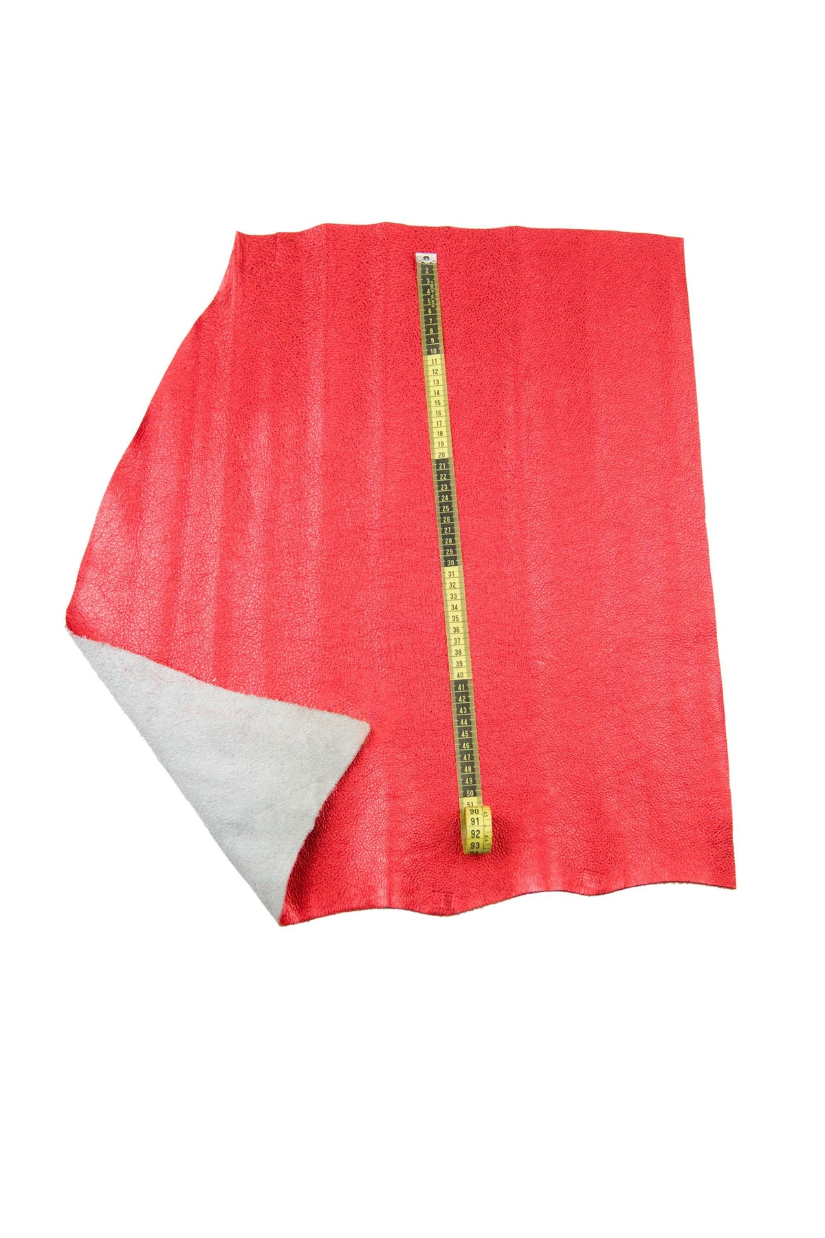 Red METALLIC leather hide, GRAINY soft cowhide, bright calfskin for crafting 1.3 - 1.5 mm B18535-MT(st) La Garzarara