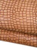 Natural Crocodile emobossed Leather hide, desert sand alligator printed cowhide 0.8 - 1.0 mm, standard temper B18482-ST La Garzarara