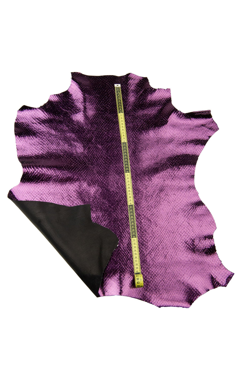 Purple lizard leather skin, metallic goat leather skin, shiny reptile snake pattern leather purple, soft leather hide B18205-MT La Garzarara