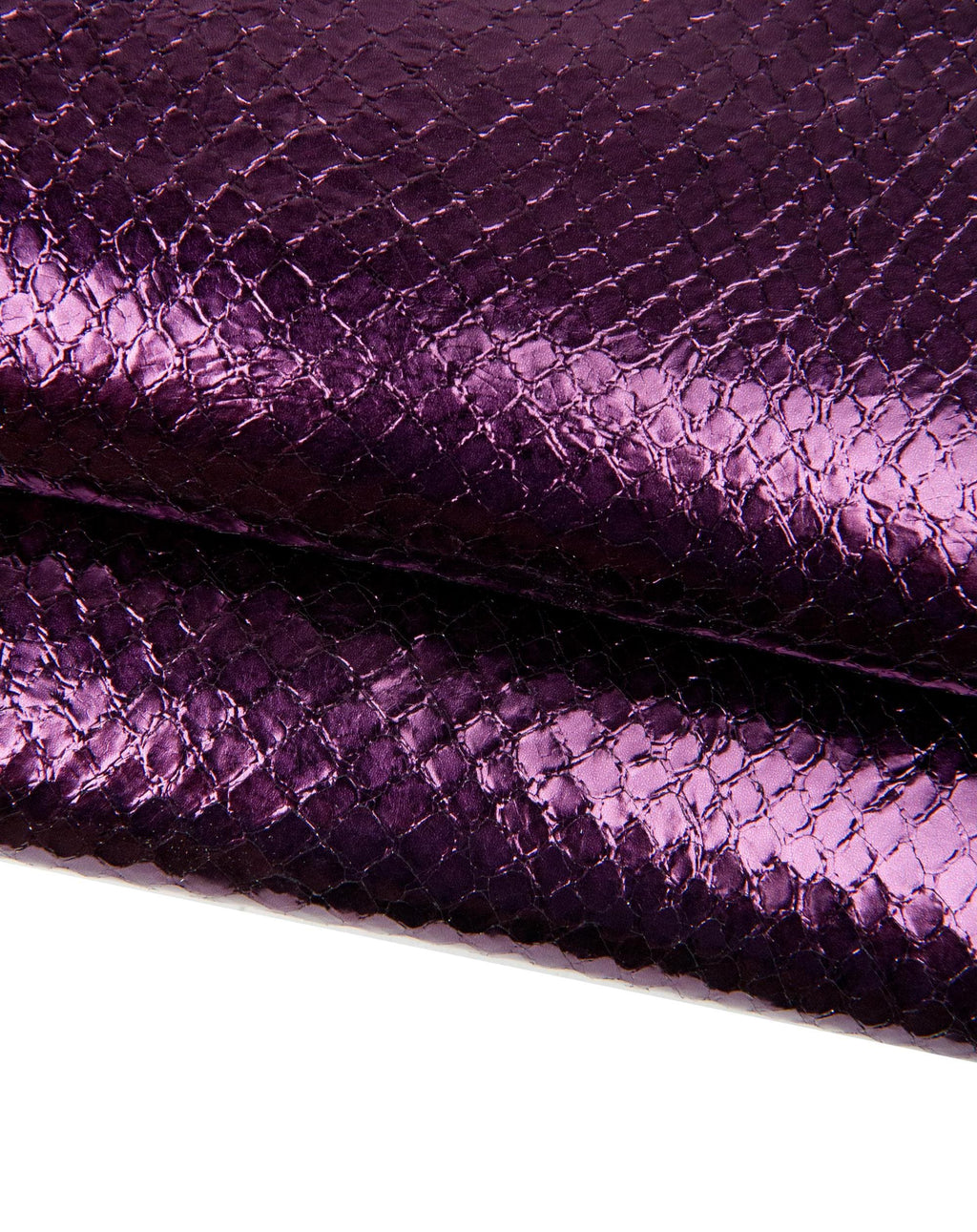 Purple lizard leather skin, metallic goat leather skin, shiny reptile snake pattern leather purple, soft leather hide B18205-MT La Garzarara