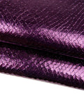 Purple lizard leather skin, metallic goat leather skin, shiny reptile snake pattern leather purple, soft leather hide B18205-MT La Garzarara