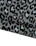Silver leopard print leather hide, metallic animal print leather skin, shiny black spotted suede leather B18212-ST La Garzarara