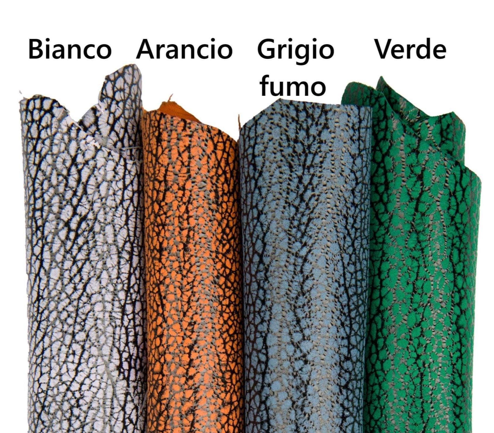 ELEPHANT printed leather skins, animal texture on SUEDE goatskins, metallic soft skins B18425-ST La Garzarara