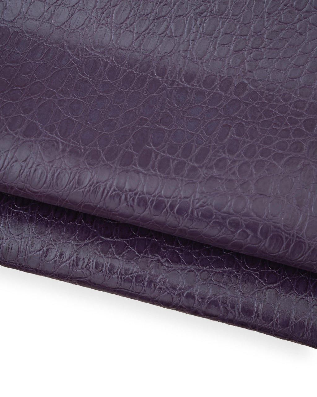 Purple CROCODILE embossed leather hide, alligator printed GLOSSY calfskin, luxurious semi stiff cowhide for crafting B18552-ST La Garzarara