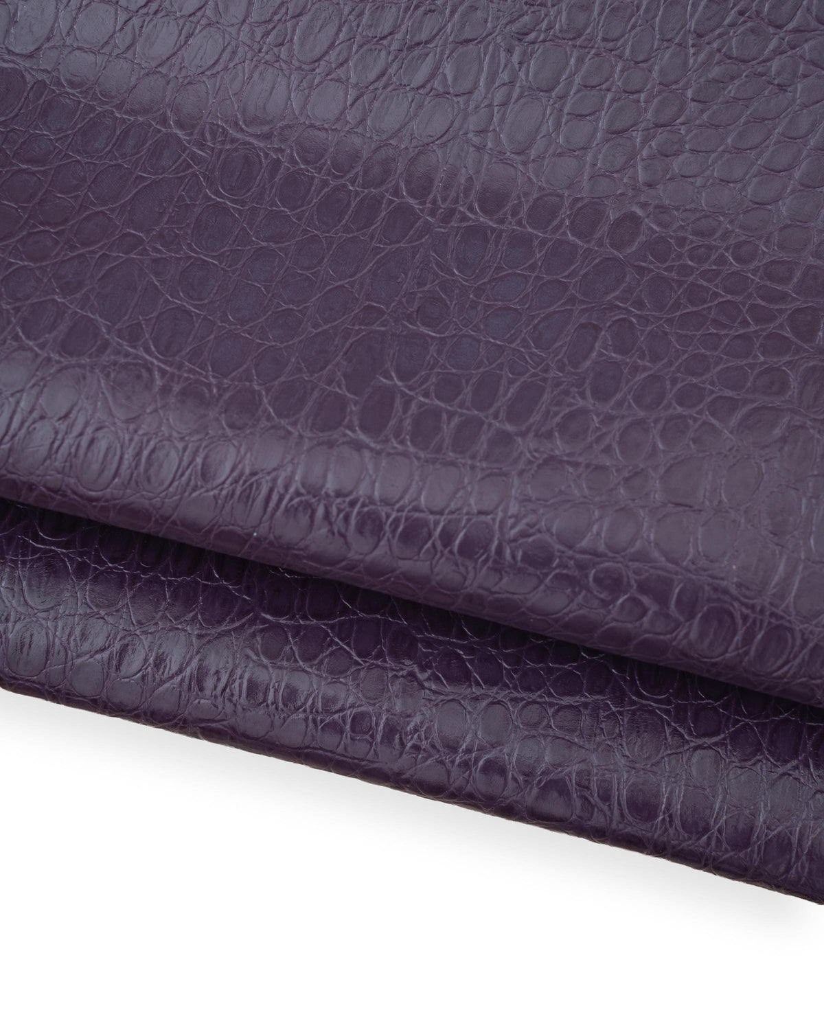 Purple CROCODILE embossed leather hide, alligator printed GLOSSY calfskin, luxurious semi stiff cowhide for crafting B18552-ST La Garzarara