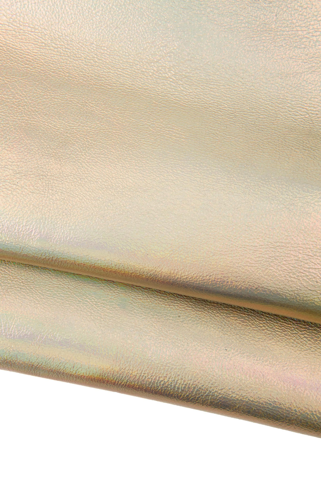 Light gold goatskin, IRIDESCENT METALLIC leather skin, platinum sparkle hide for hobbyists B18480-MT La Garzarara