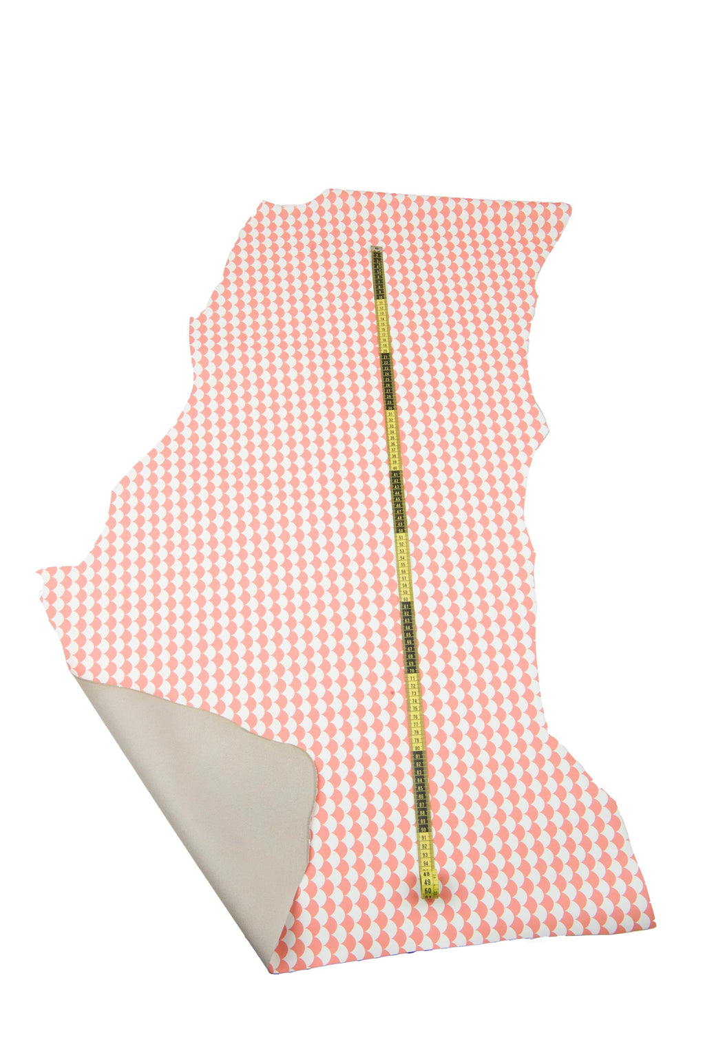 Pink White Geometric Printed Leather Hide, optical Italian Leather skin for Bags, Wallets, Crafts & Accessories B18530-ST La Garzarara