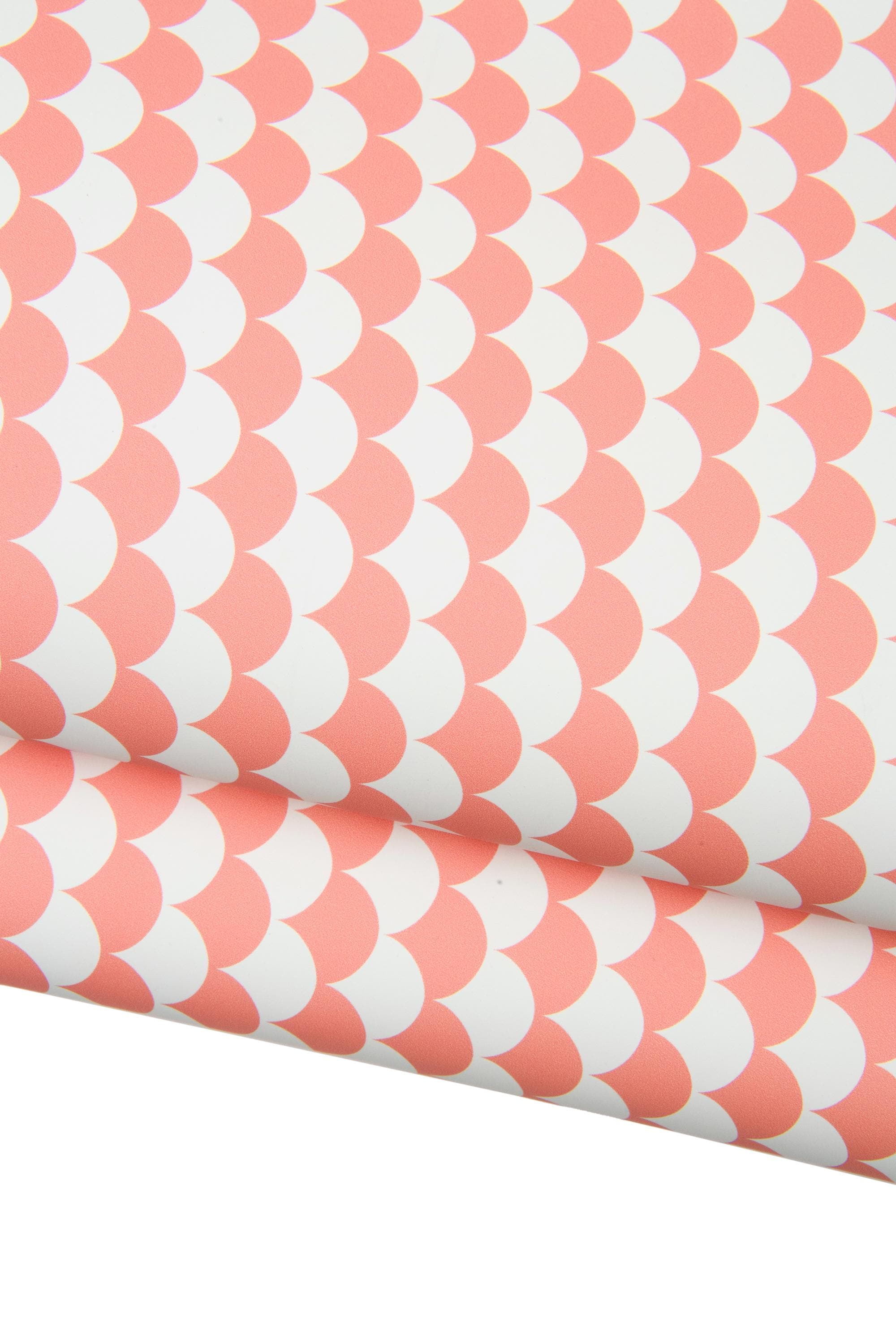 Pink White Geometric Printed Leather Hide, optical Italian Leather skin for Bags, Wallets, Crafts & Accessories B18530-ST La Garzarara