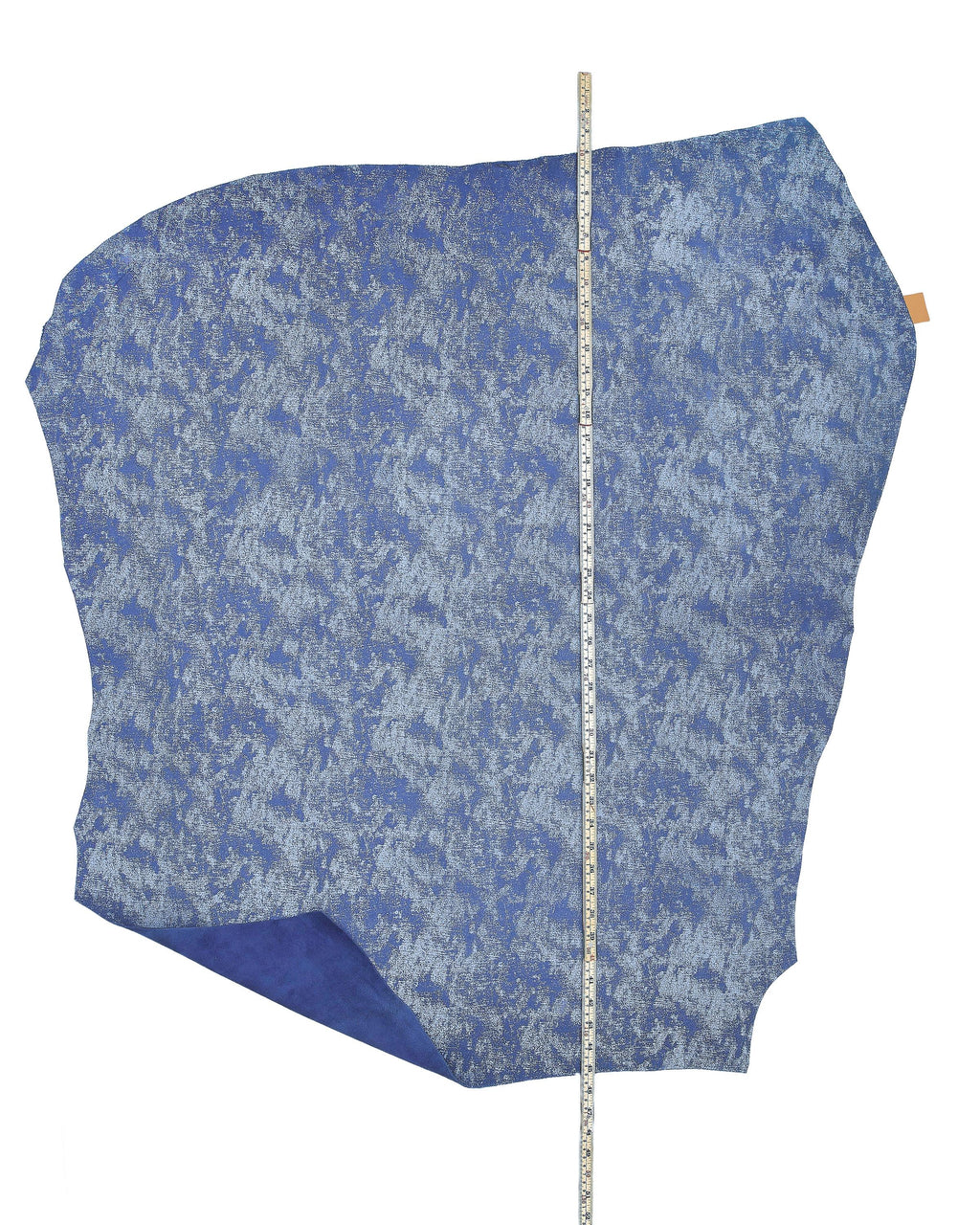 Blue jeans effect leather hide, DISTRESSED calfskin, fabric print cowhide for crafters, textured rustic skin B18057-VT La Garzarara