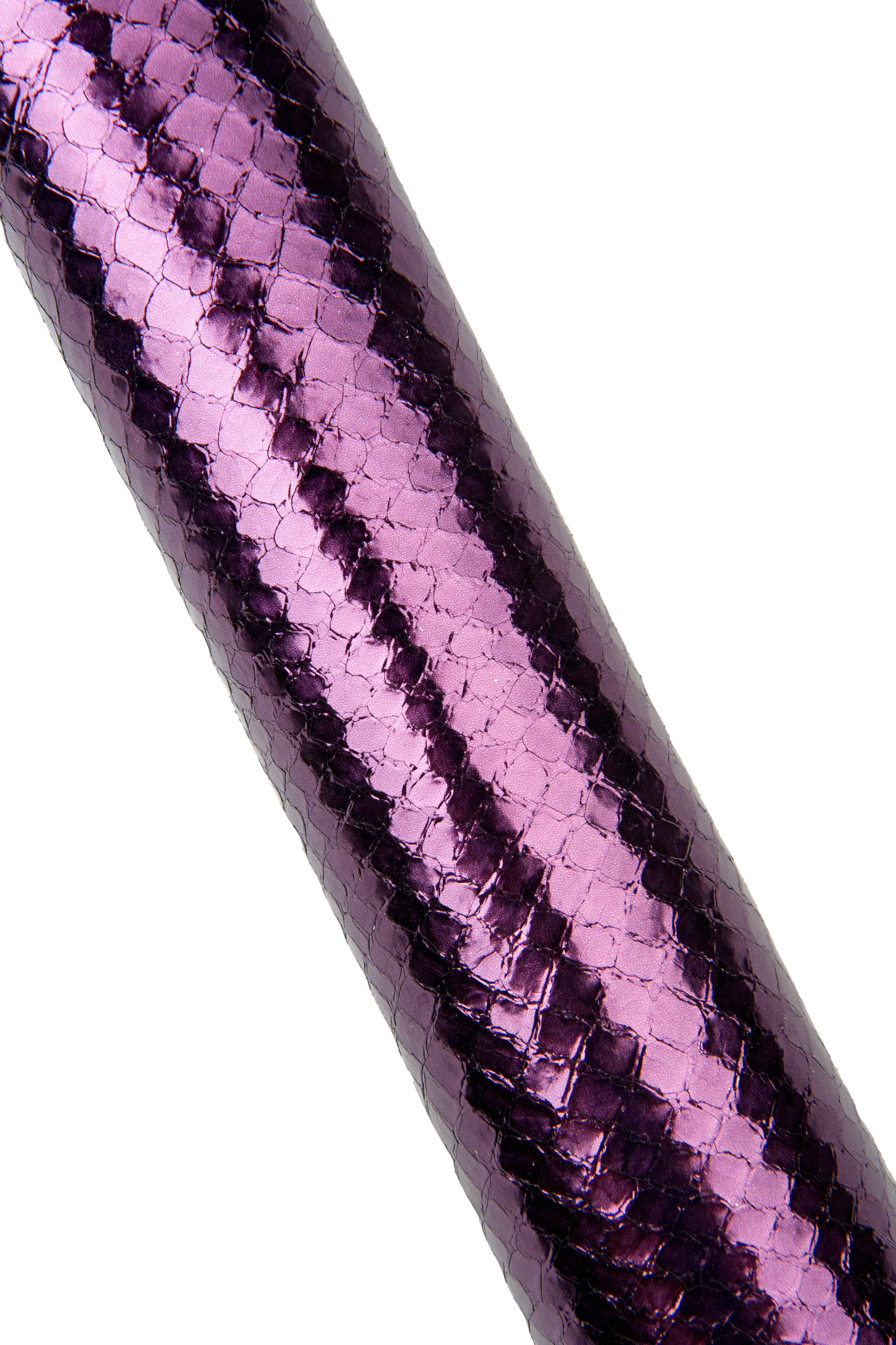 Purple lizard leather skin, metallic goat leather skin, shiny reptile snake pattern leather purple, soft leather hide B18205-MT La Garzarara