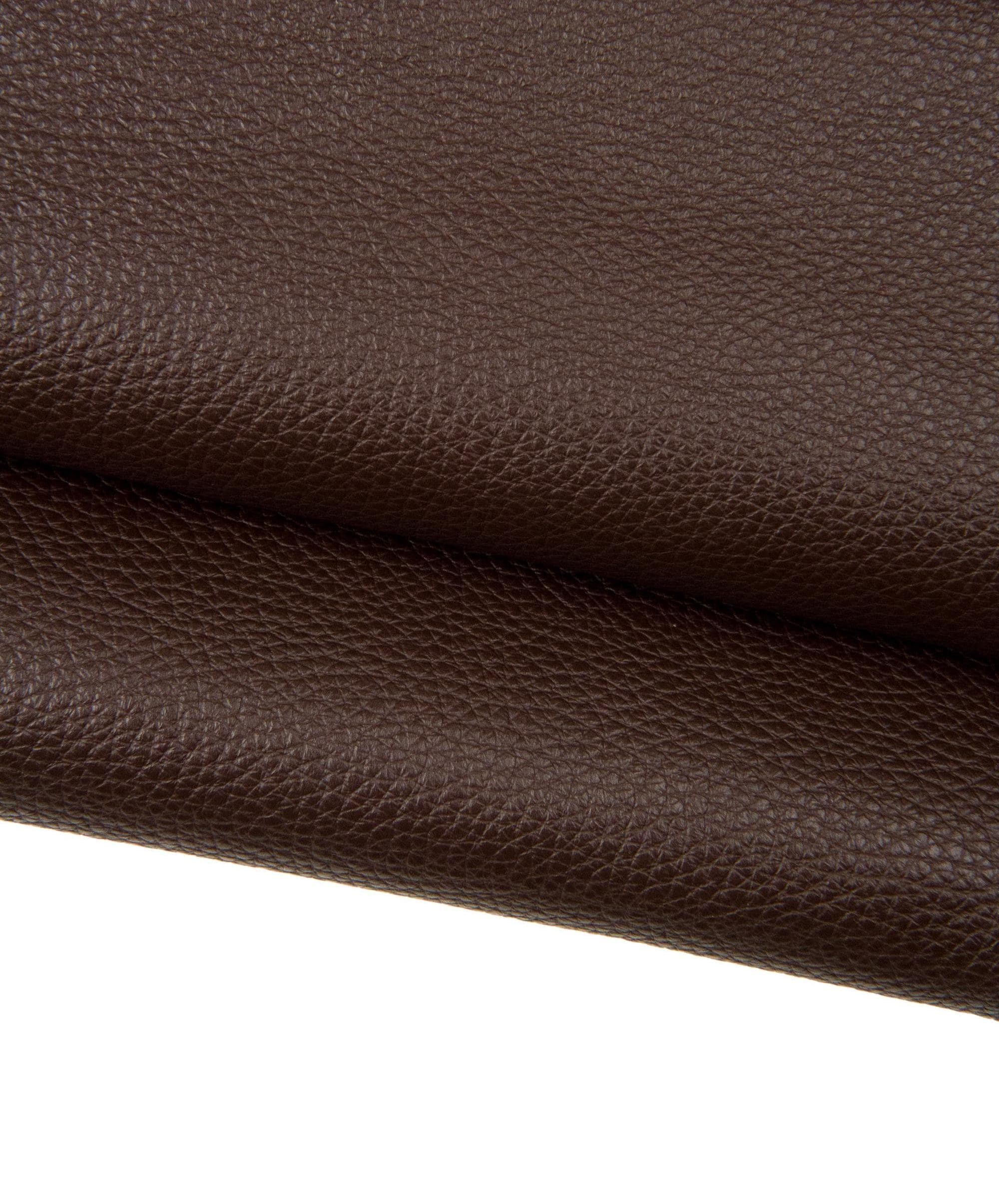 Dark brown PEBBLE grain printed leather hide, soft calfskin, sporty cowhide for crafters, 1.3 - 1.5 mm B18228-TU La Garzarara