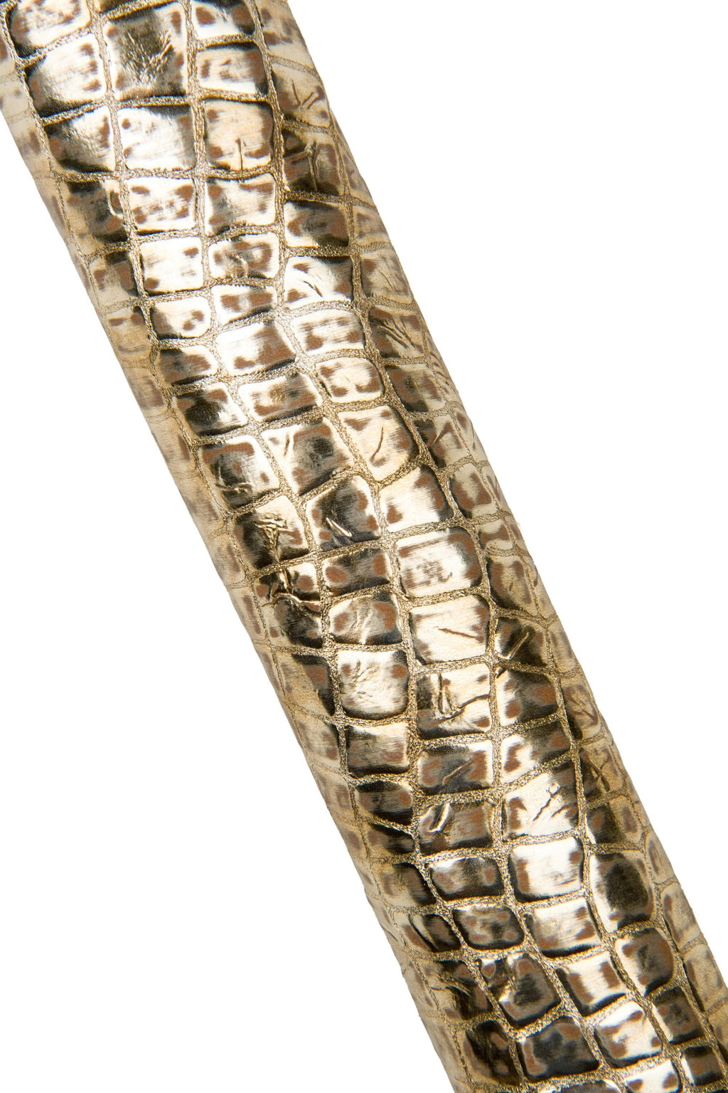 Metallic Crocodile Embossed Leather Hide Gold, Soft Italian Leather Croc, reptile Pattern Leather for Crafts B18225-MT(st) La Garzarara
