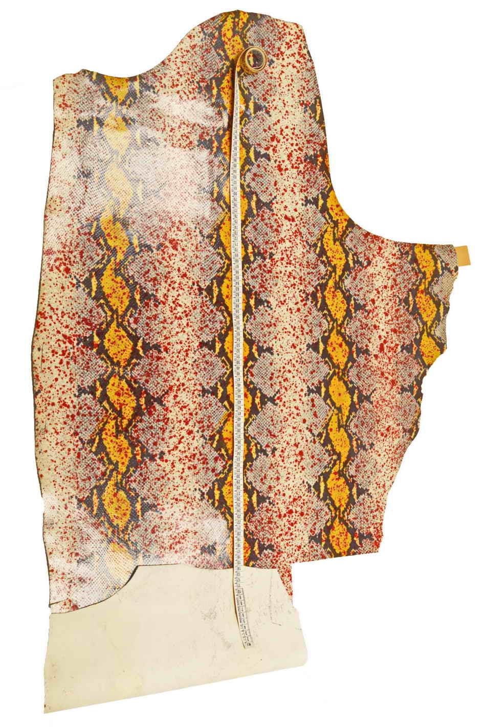 Designer Python Leather, Abstract Paint Splash Snakeskin, Genuine Leather Hide for Fashion Accessories B18826-ST