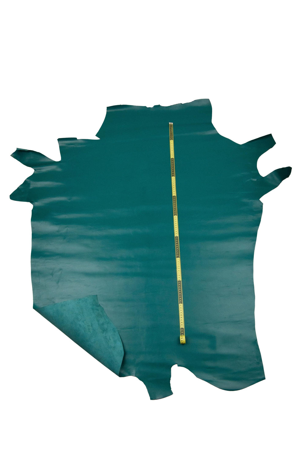 Green SMOOTH leather hide, semi glossy calfskin, solid color genuine cowhide, 1.1 - 1.2 mm for diy projects B18475-TU La Garzarara