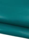 Green SMOOTH leather hide, semi glossy calfskin, solid color genuine cowhide, 1.1 - 1.2 mm for diy projects B18475-TU La Garzarara