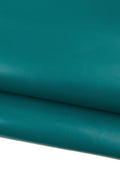 Green SMOOTH leather hide, semi glossy calfskin, solid color genuine cowhide, 1.1 - 1.2 mm for diy projects B18475-TU La Garzarara