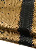 Italian Snake Print Leather Hide,Beige Black Exotic embossed Leather | snakeskin Leather for Shoes & Crafts B18574-MT(st) La Garzarara