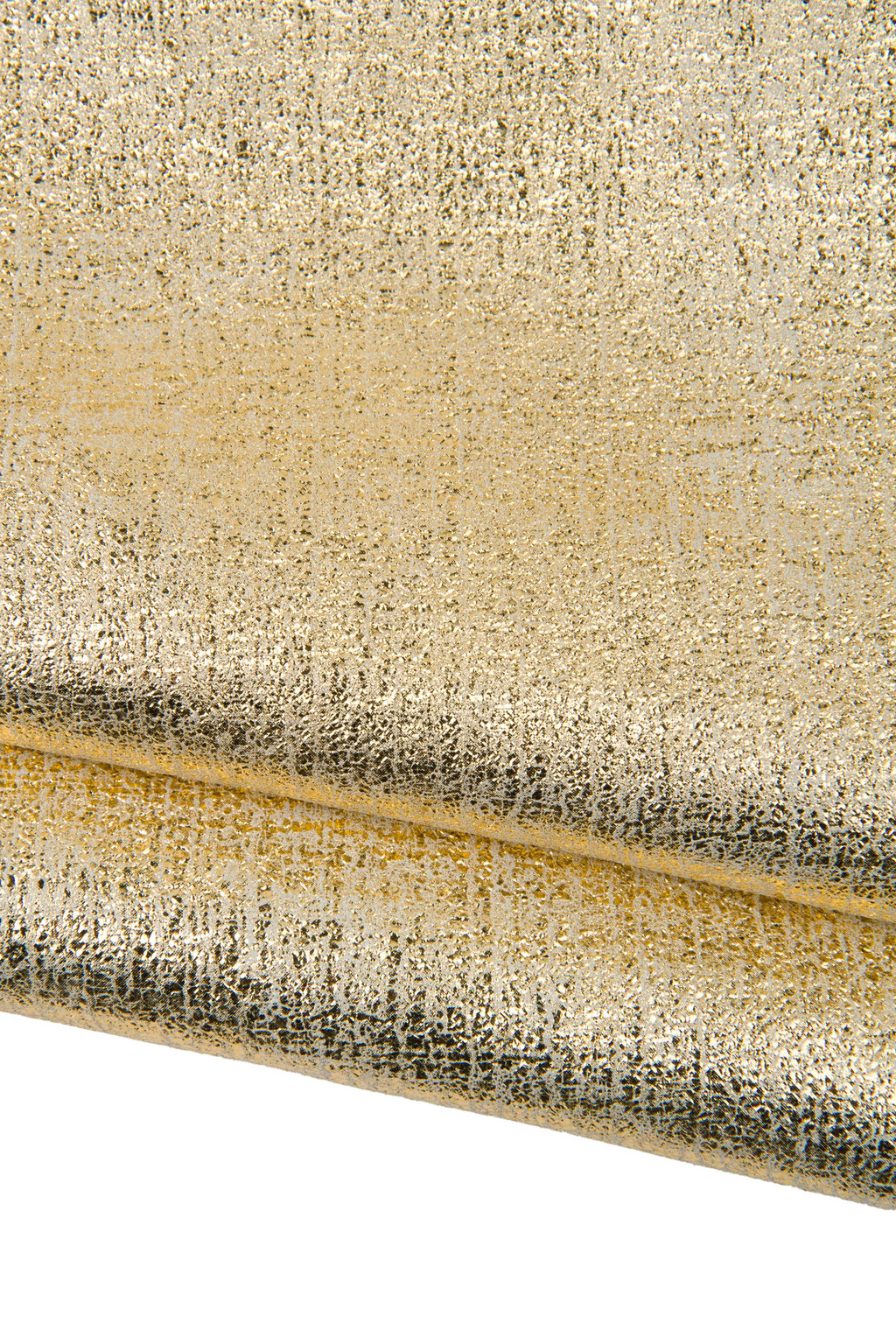 GOLD leather skin, metallic printed soft goatskin, CRACKLE textured bright hide for diy creations B18531-MT(st) La Garzarara