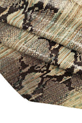 Genuine leather hide calfskin, PYTHON SNAKE textured calfskin, multicolor stripe print italian reptile skin B18834-ST La Garzarara