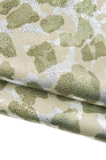 CAMOUFLAGE printed leather skin, silver, light gold, bronze metallic goatskin, MIMETIC textured hide for crafting B18622-MT(st) La Garzarara