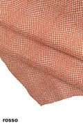 Red METALLIC SNAKESKIN, reptile pattern on white, Mosaic Leather Hide, Geometric Printed skin B18812-MT(st) La Garzarara