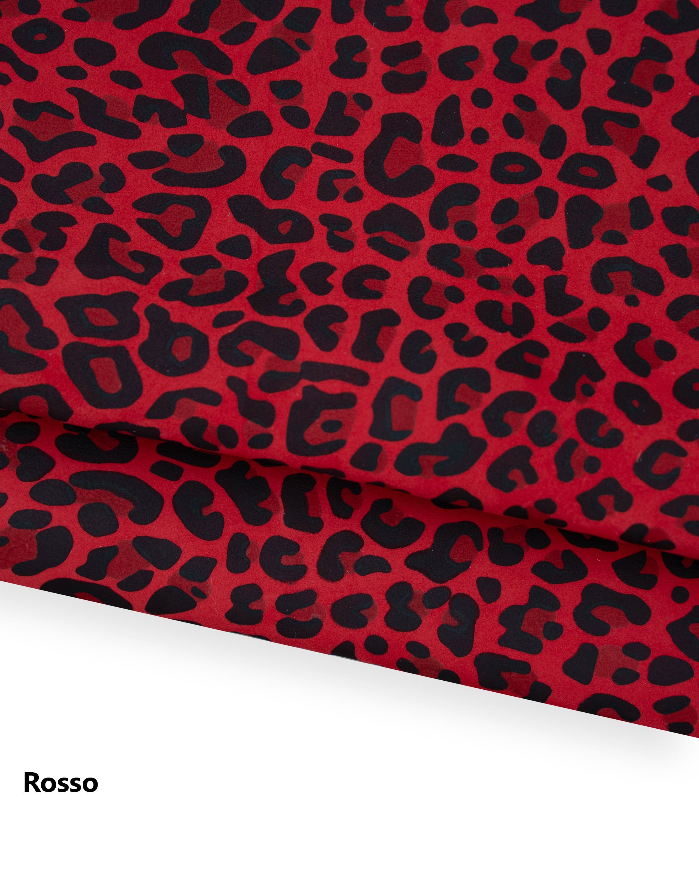 Colorful LEOPARD leather skin, animal print SUEDE goatskin, multicolor cheetah pattern on red - pink - green soft skin B18684-ST LaGarzarara