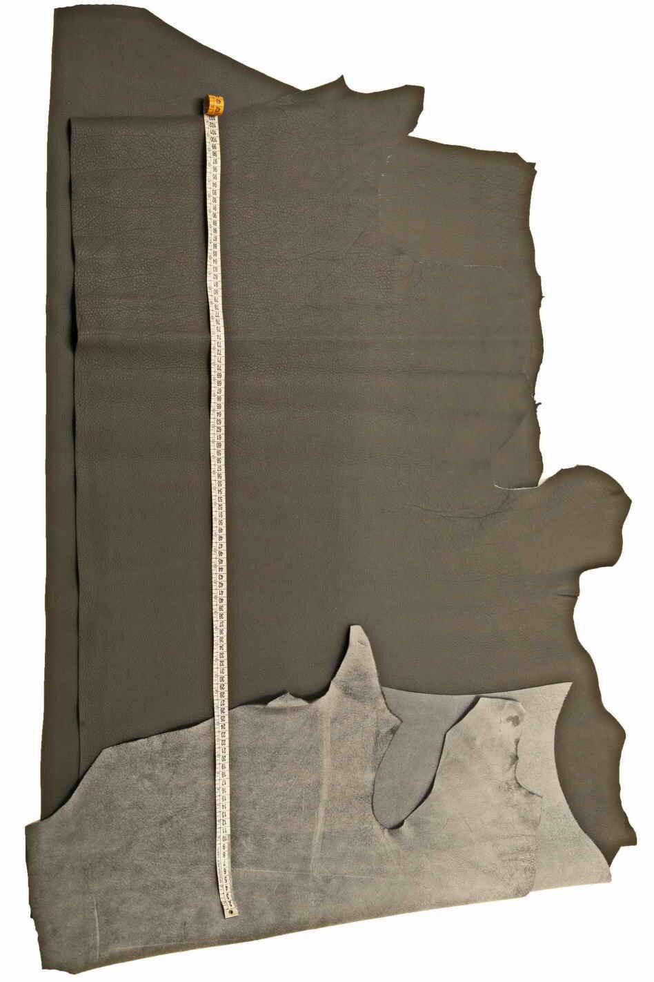 Grey pebble GRAIN printed leather hide, soft MATT cowhide, sporty thick calfskin for crafters B18824-TU La Garzarara